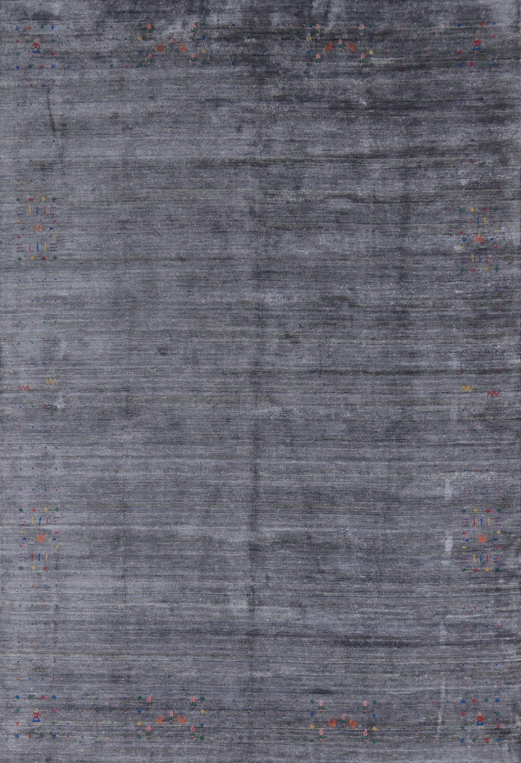 Slate Silk Gabbeh Oriental Area Rug 9x12