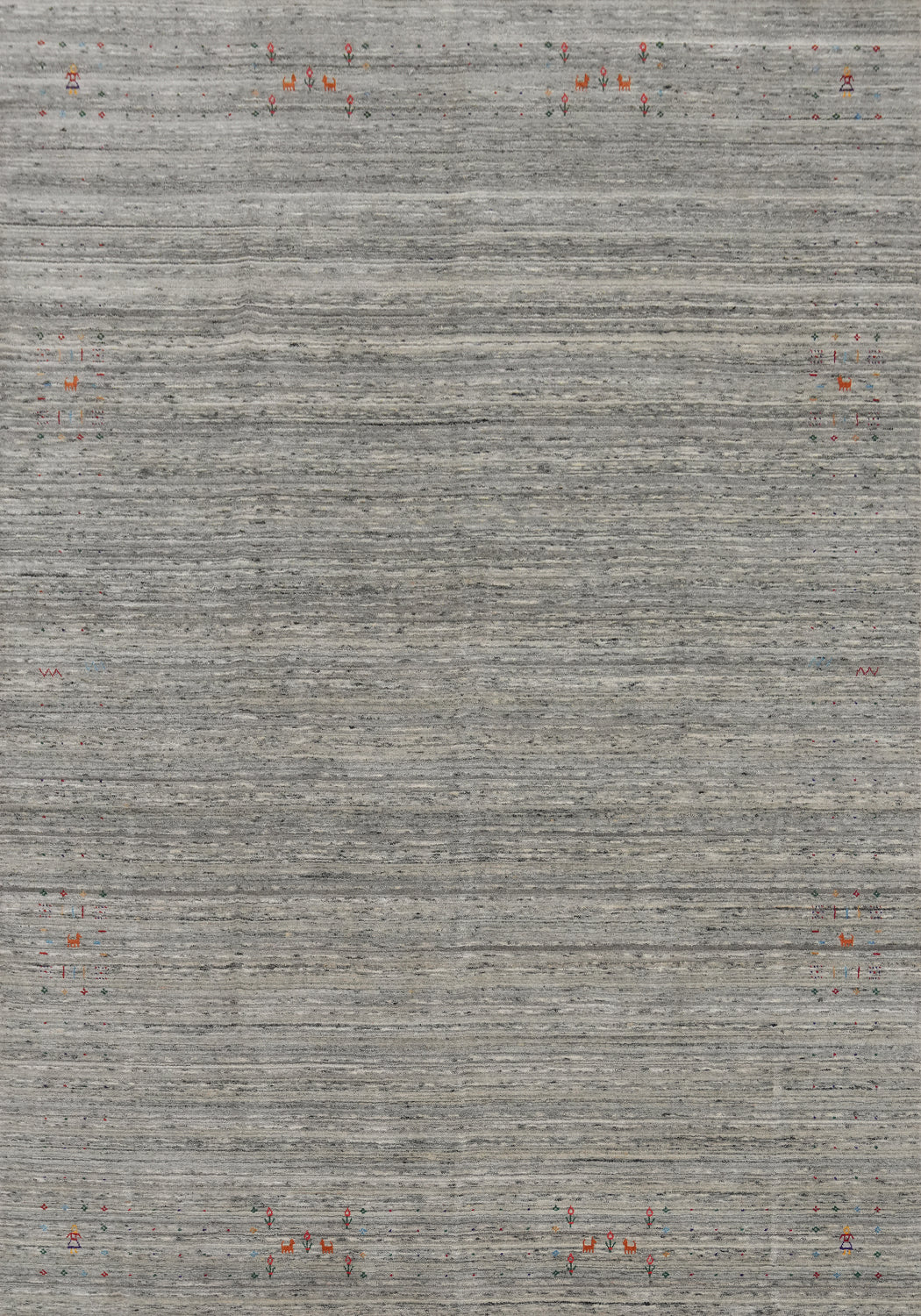 Gray Wool Gabbeh Oriental Area Rug 9x12