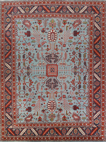 Light Blue Handmade Oushak Indian Large Rug 12x15