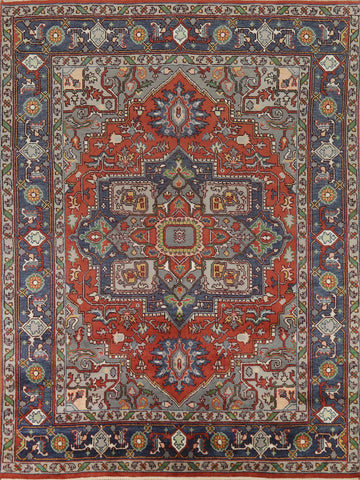 Geometric Heriz Serapi Indian Area Rug 8x10