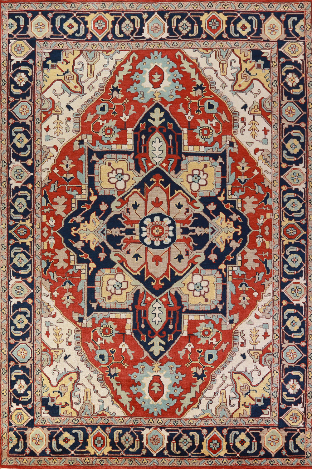 Geometric Heriz Serapi Indian Area Rug 9x14