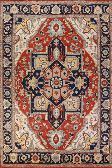 Geometric Heriz Serapi Indian Area Rug 9x14