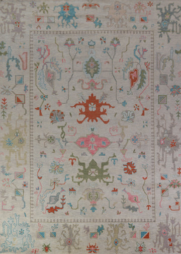 All-Over Floral Oushak Indian Area Rug 9x12