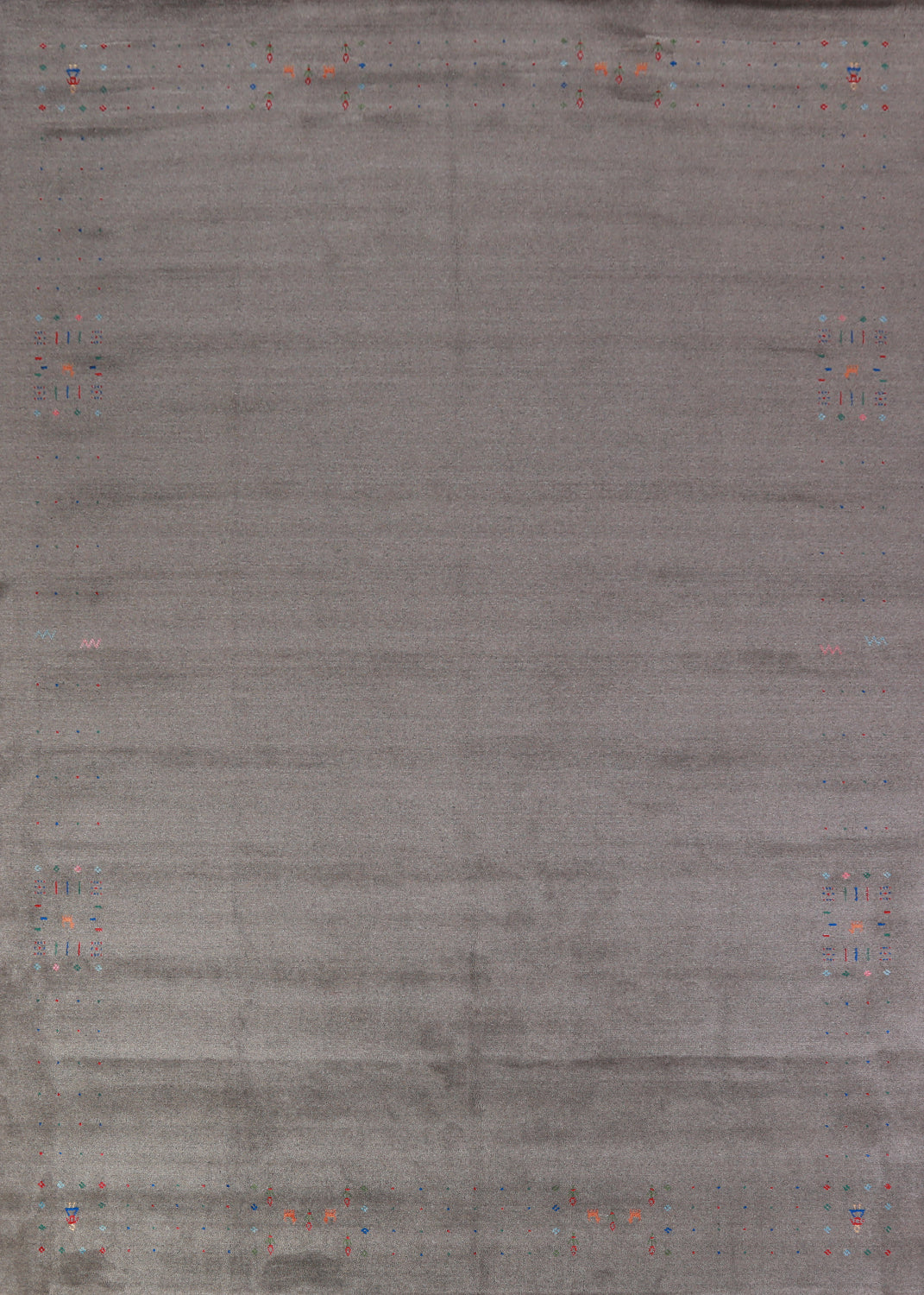 Gray Wool Tribal Gabbeh Indian Area Rug 9x12