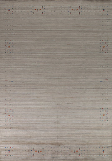 Striped Wool Gabbeh Indian Area Rug 9x12