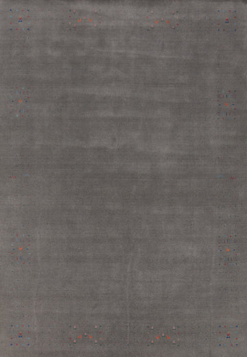 Handmade Gray Gabbeh Indian Area Rug 9x12