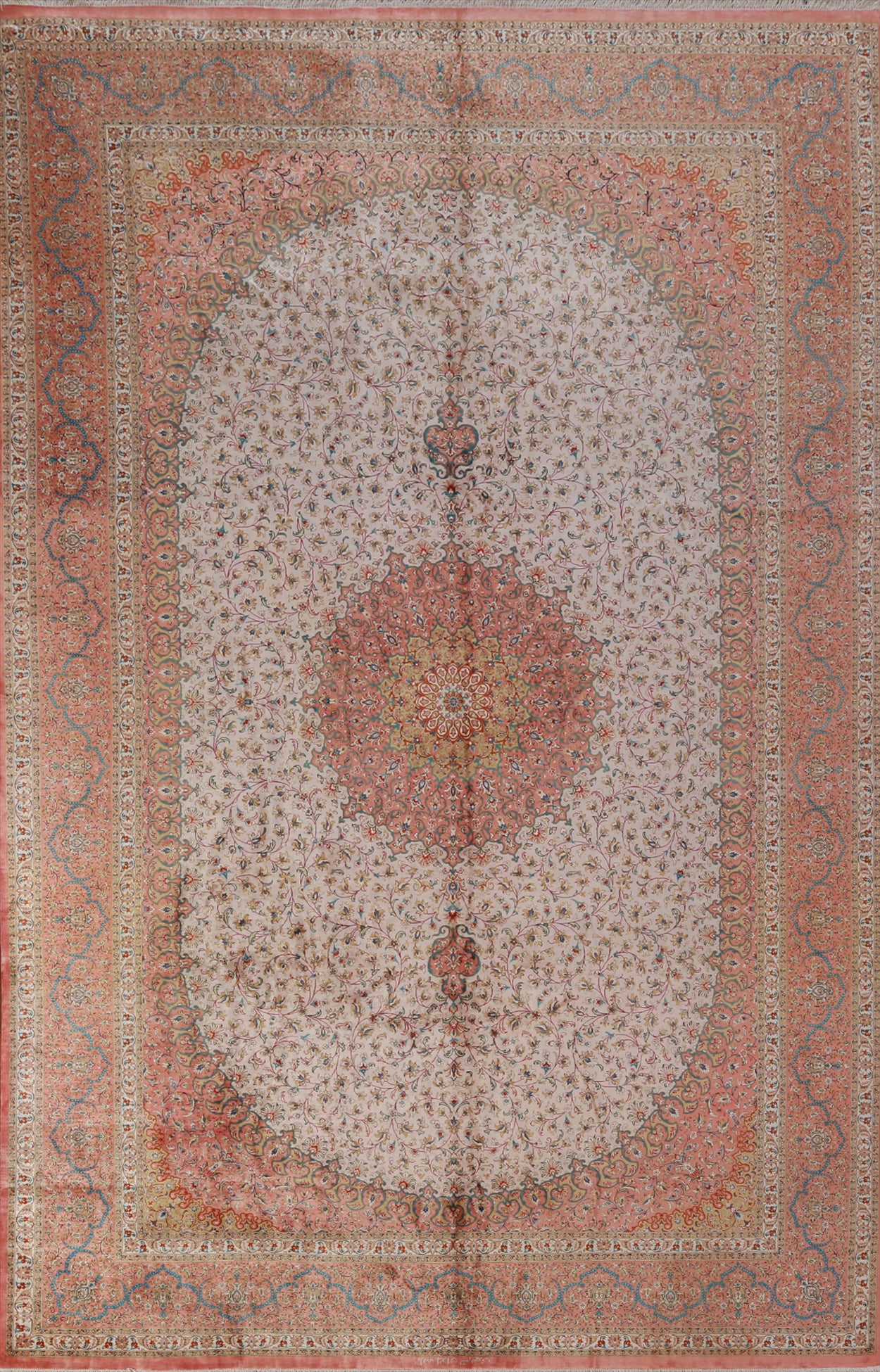 100% Silk Qum Signed Persian Area Rug 6x10