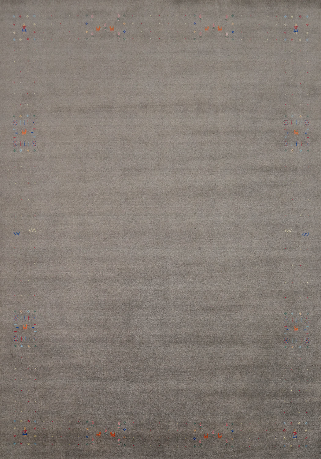Gray Wool Gabbeh Oriental Area Rug 9x12