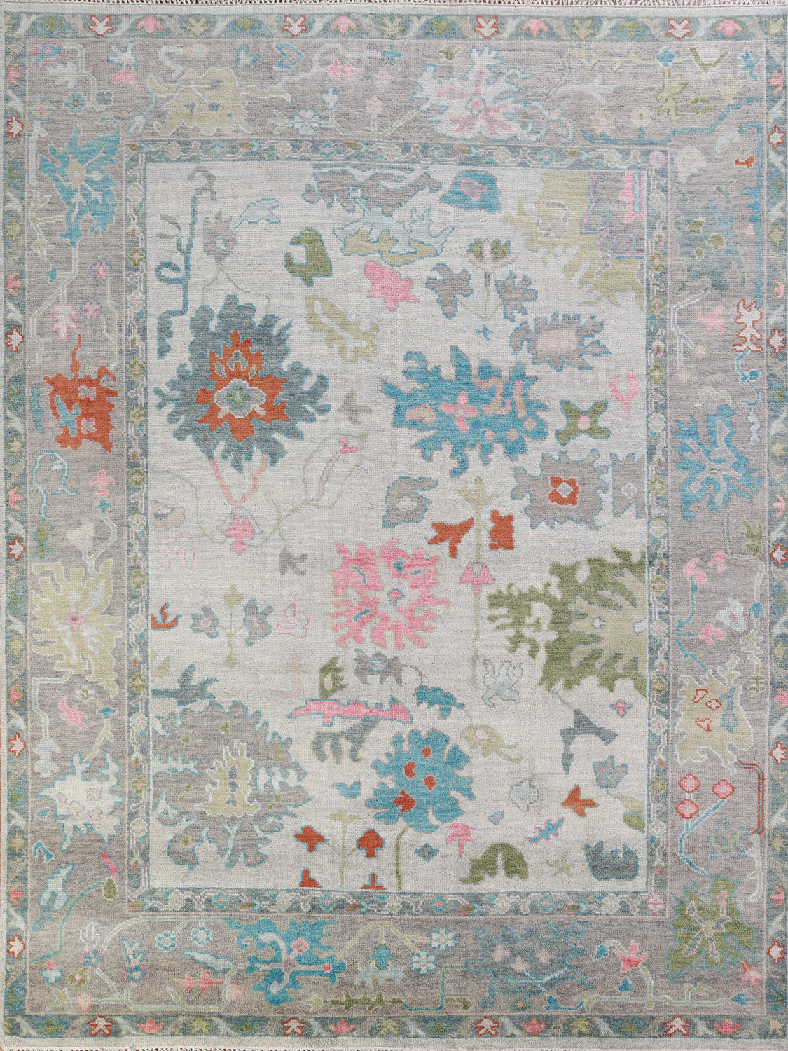Floral Oushak Indian Area Rug 8x10