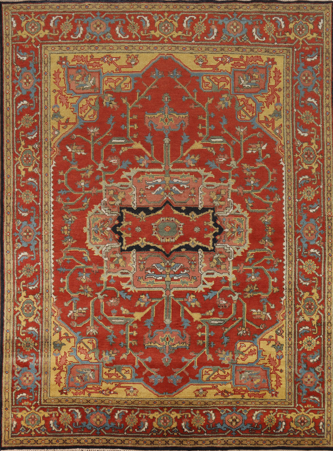 Medallion Red Wool Heriz Serapi Oriental Area Rug 8x10