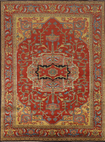 Medallion Red Wool Heriz Serapi Oriental Area Rug 8x10