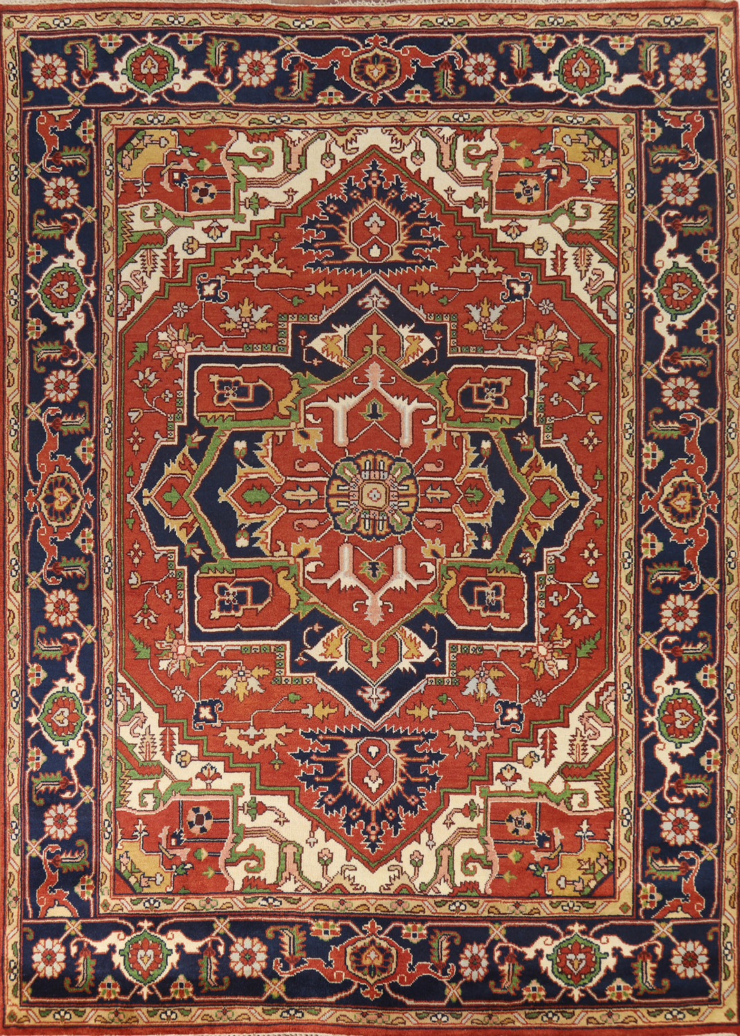 Orange Wool Heriz Serapi Oriental Area Rug 9x12