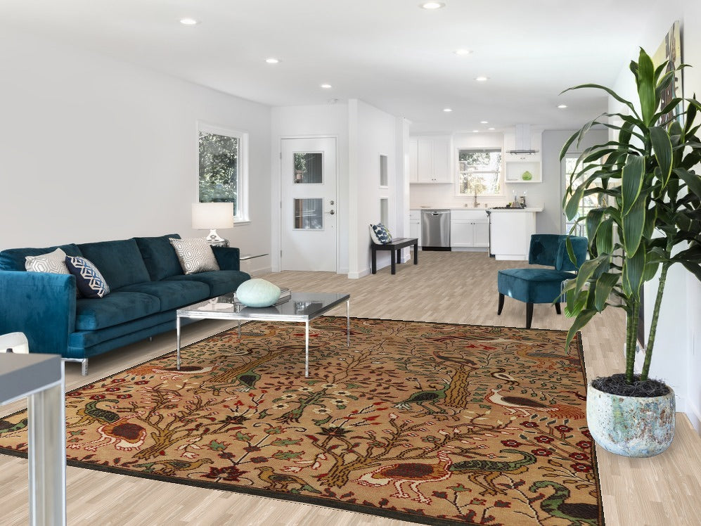 Animals Design Wool Ziegler Area Rug 8x10