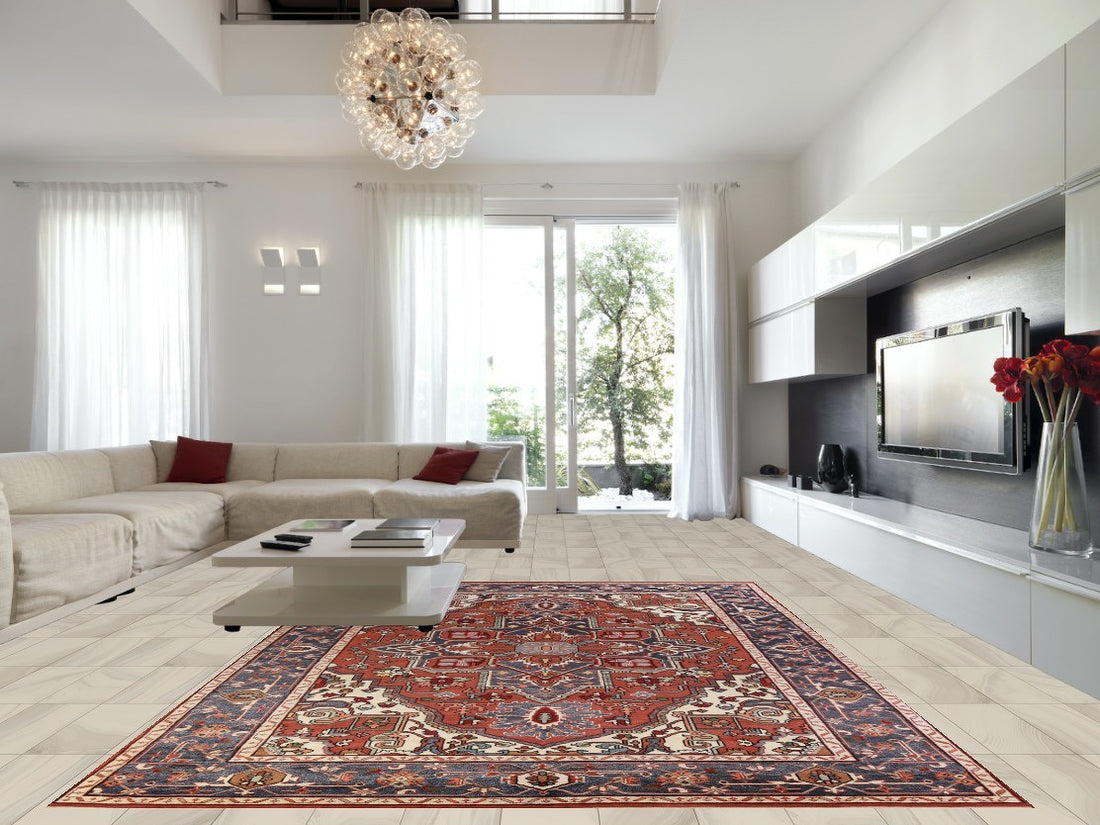 Orange Medallion Heriz Serapi Oriental Large Rug 10x14