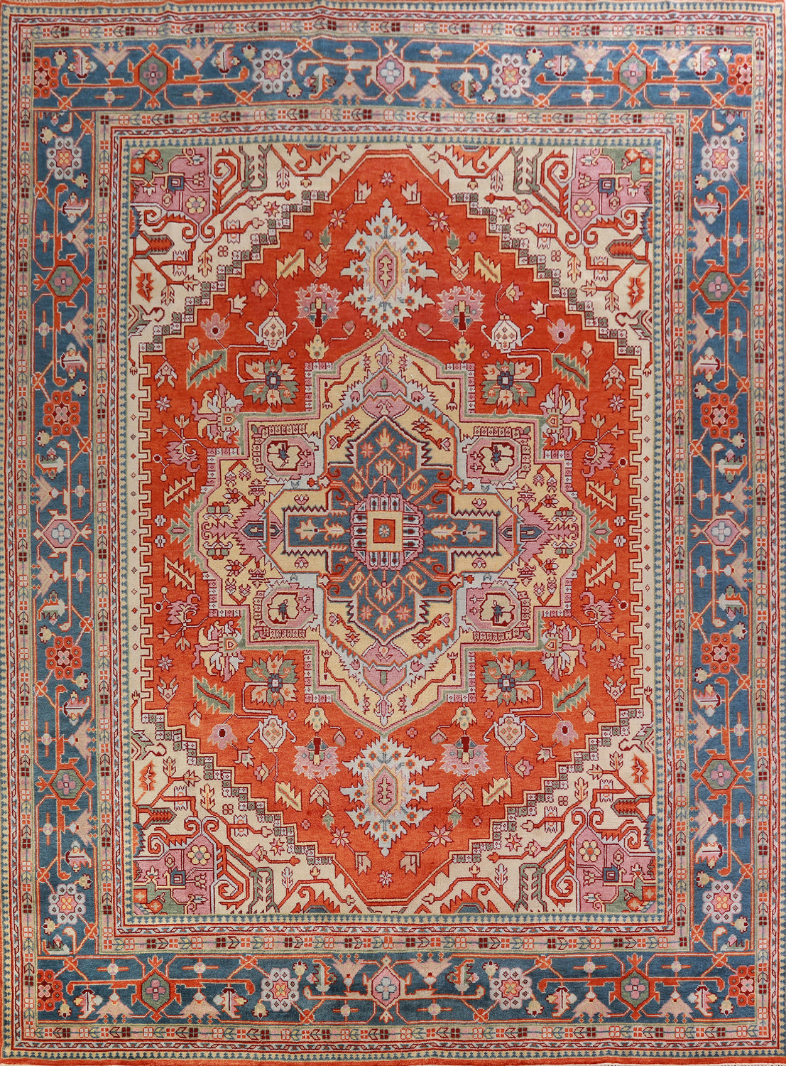 Palace Size Wool Handmade Heriz Serapi Oriental Rug 12x15