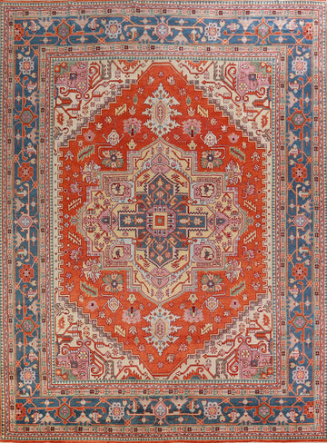 Palace Size Wool Handmade Heriz Serapi Oriental Rug 12x15