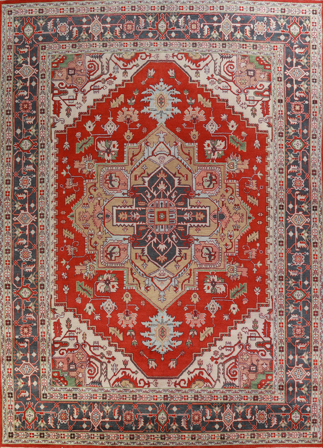 Palace Size Wool Heriz Serapi Oriental Rug 12x15