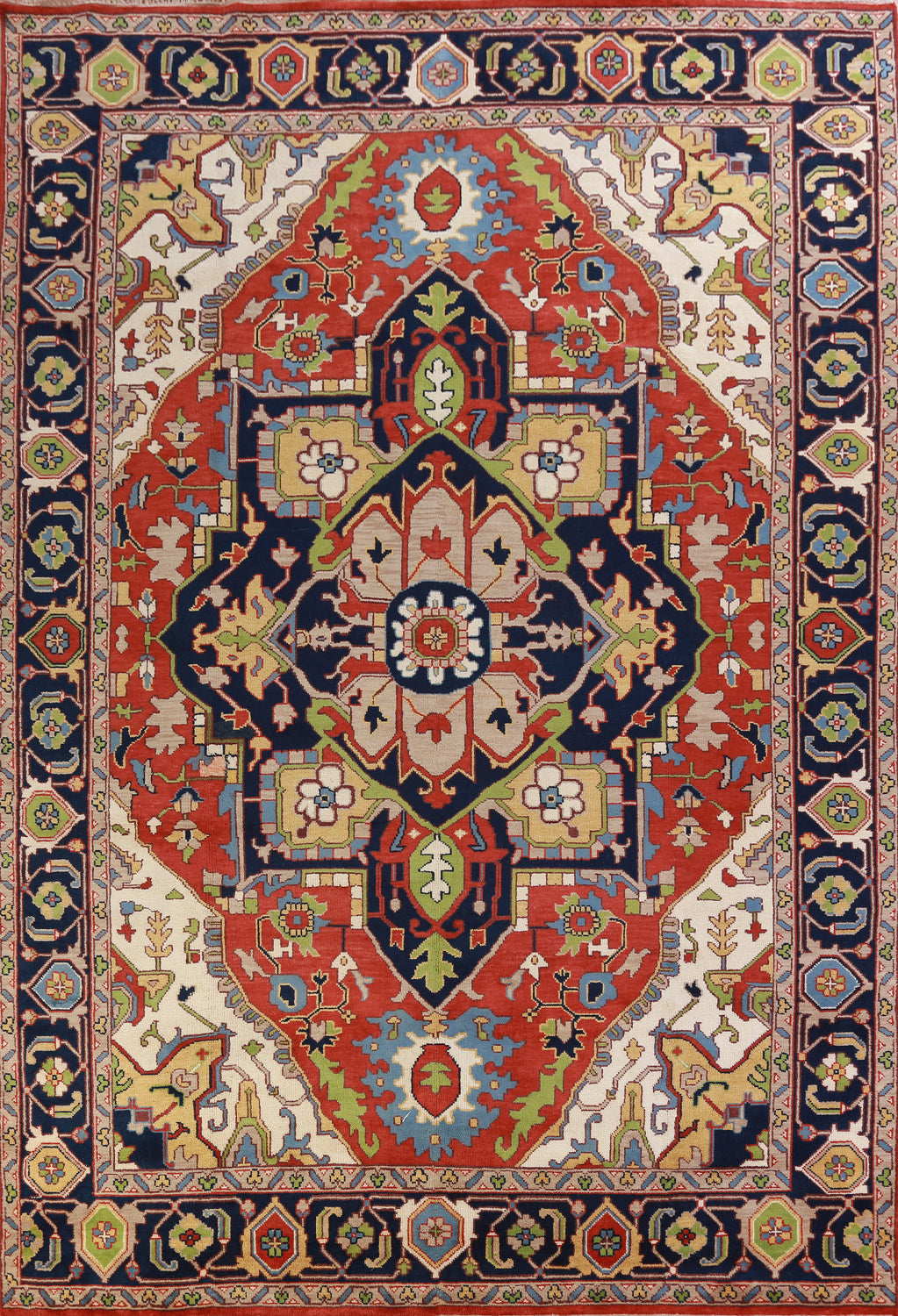 Medallion Wool Heriz Serapi Oriental Large Rug 10x14