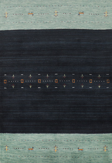 Navy Blue Tribal Gabbeh Indian Rug 4x6