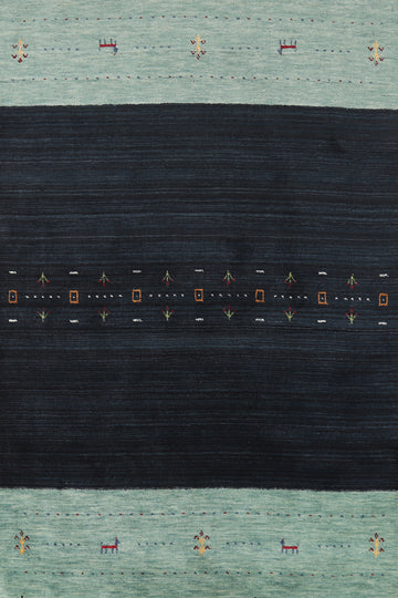 Navy Blue Handmade Gabbeh Oriental Rug 4x6