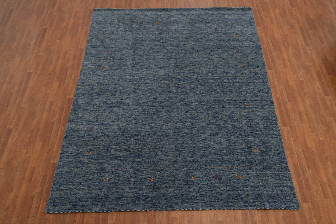 Handmade Blue Gabbeh Indian Area Rug 9x12