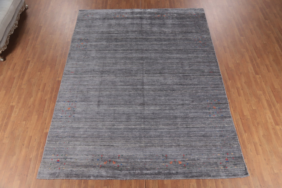 Tribal Gray Gabbeh Indian Area Rug 9x12