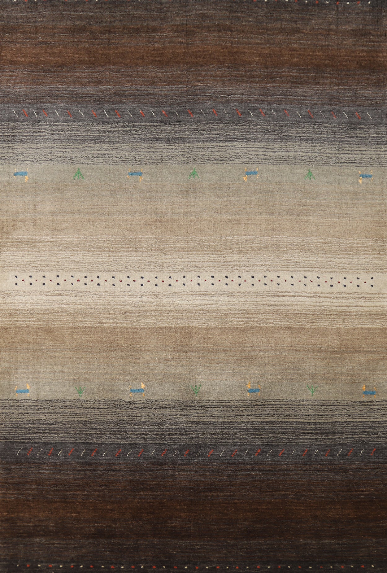 Striped Wool Gabbeh Indian Rug 4x6