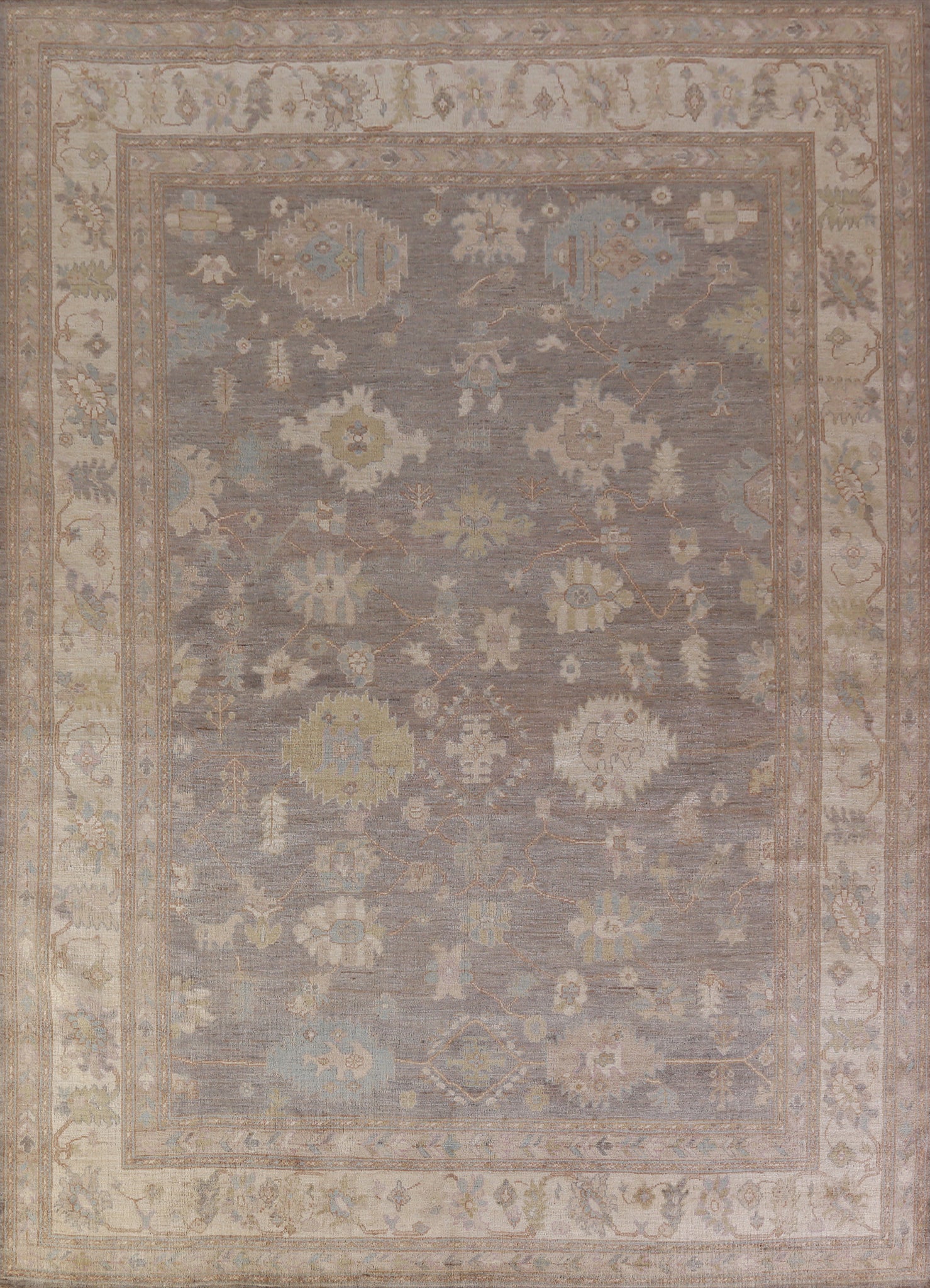 Vegetable Dye Oushak Turkish Area Rug 9x12