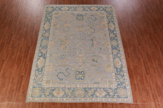 Vegetable Dye Oushak Turkish Area Rug 9x12