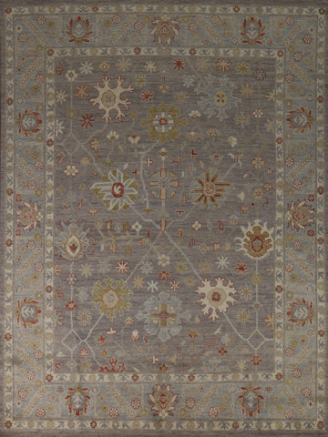 Vegetable Dye Gray Oushak Turkish Area Rug 8x10