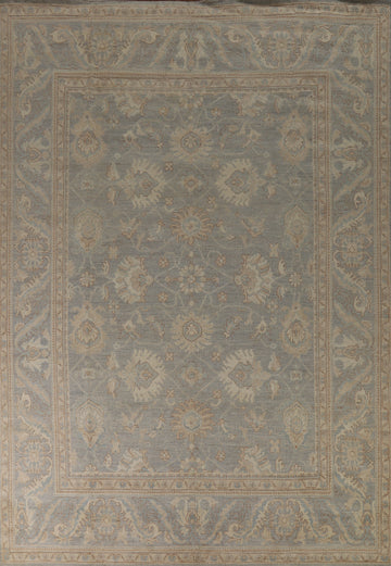 Vegetable Dye Gray Oushak Turkish Area Rug 9x12