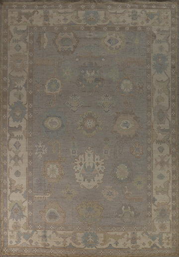 Vegetable Dye Wool Oushak Turkish Area Rug 9x12