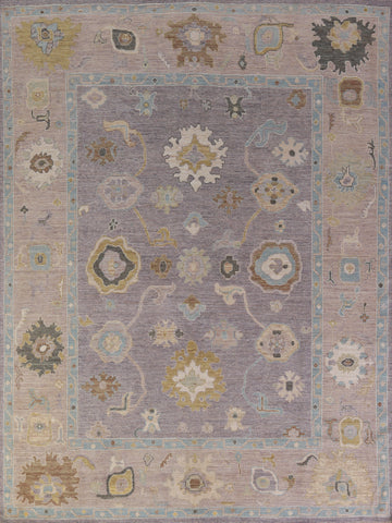 Vegetable Dye Floral Oushak Turkish Area Rug 8x10