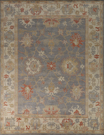 Vegetable Dye Floral Oushak Turkish Area Rug 8x10
