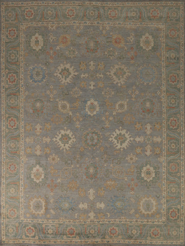 Vegetable Dye Gray Oushak Turkish Area Rug 8x10