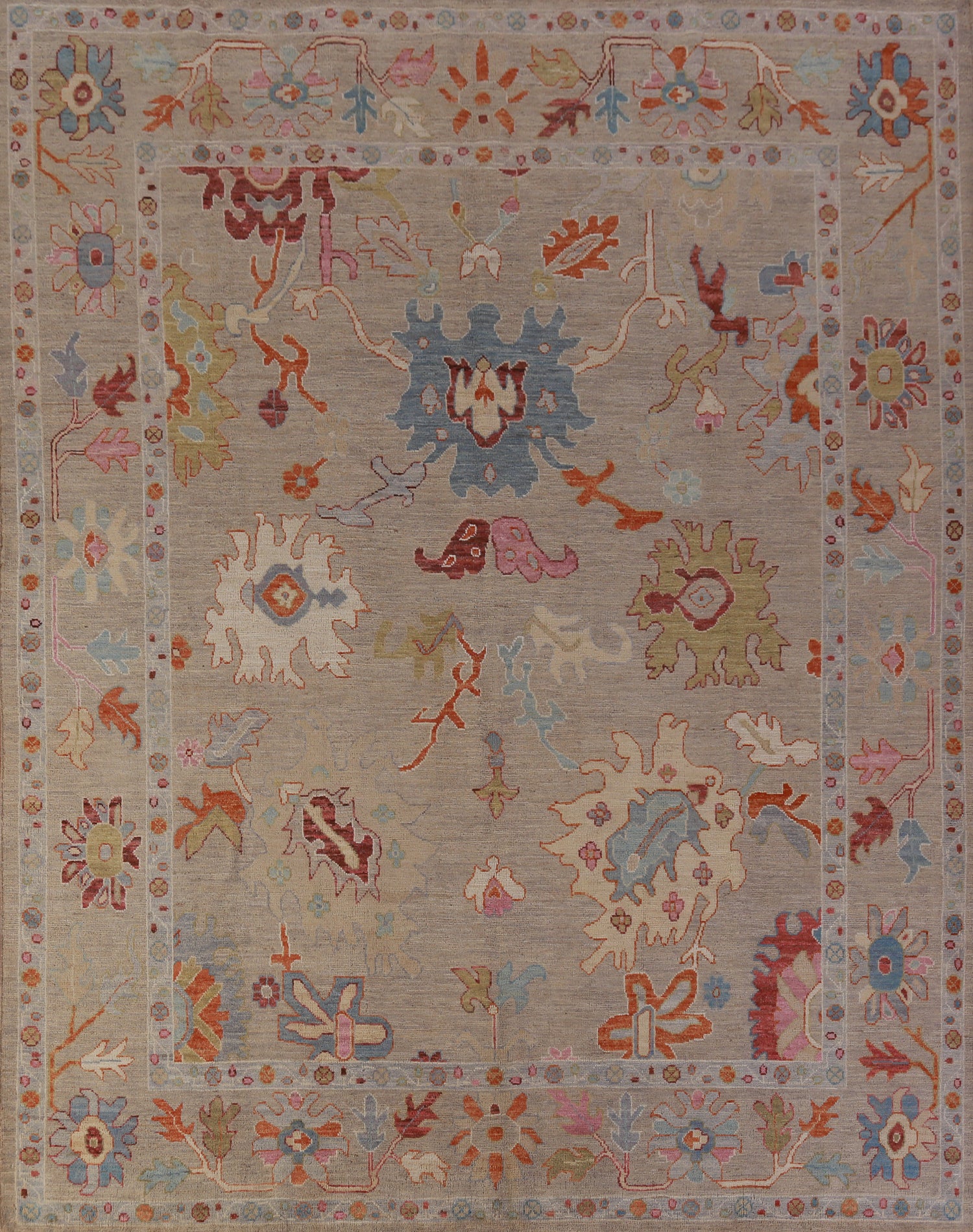 Vegetable Dye Oushak Turkish Area Rug 8x10