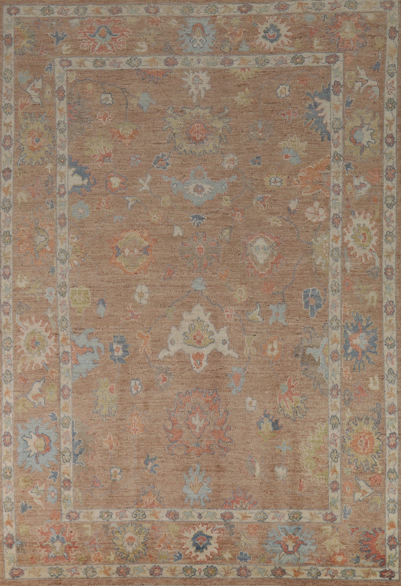 Vegetable Dye Oushak Turkish Area Rug 6x9