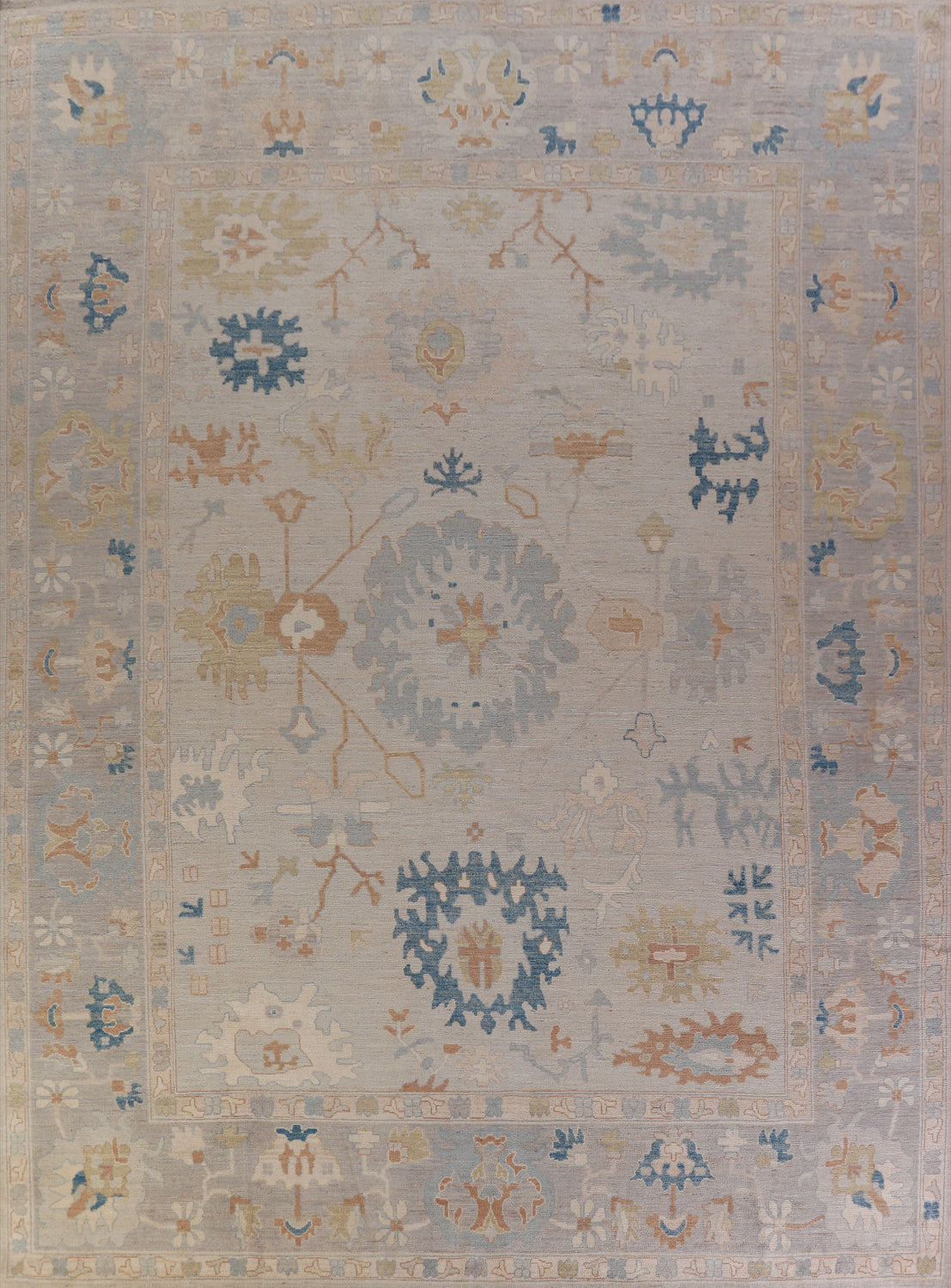 Vegetable Dye Oushak Turkish Large Rug 12x15