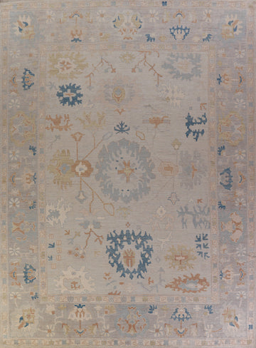 Vegetable Dye Oushak Turkish Large Rug 12x15