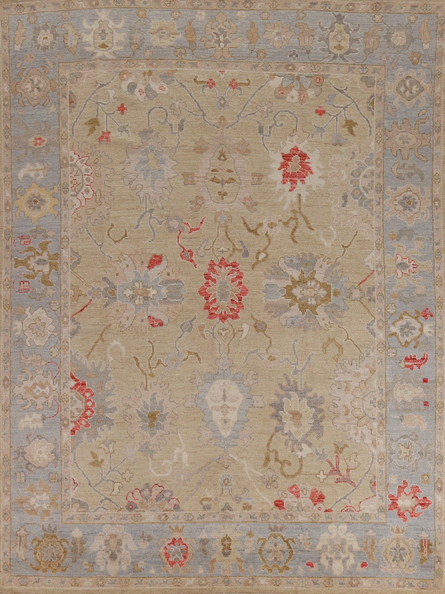 Vegetable Dye Oushak Turkish Area Rug 8x10