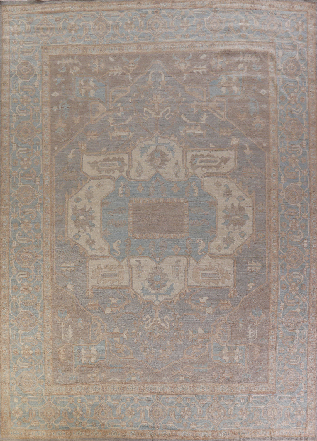 Vegetable Dye Oushak Turkish Large Rug 12x15