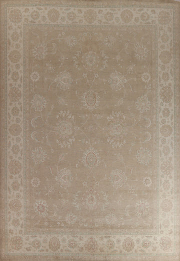 Vegetable Dye Floral Oushak Turkish Large Rug 12x14