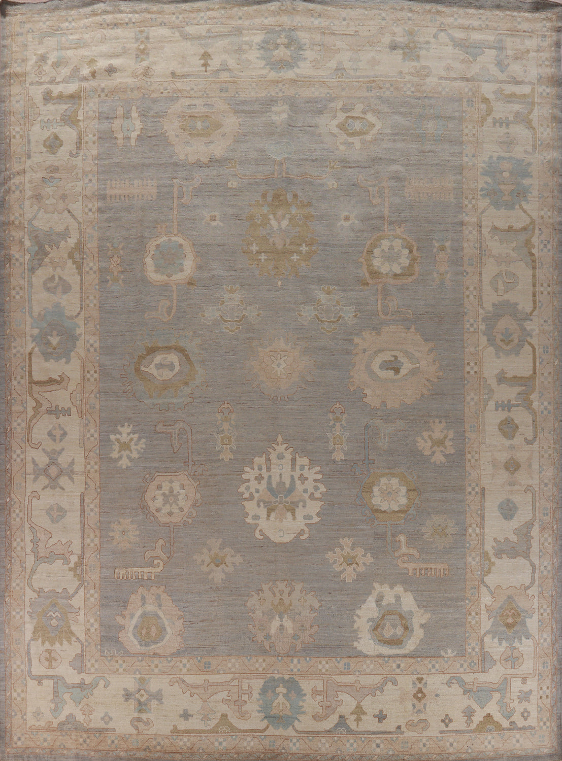 Vegetable Dye Oushak Turkish Large Rug 12x14