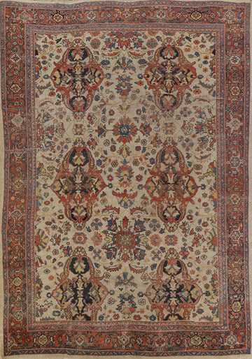Pre-1900 Vegetable Dye Sultanabad Ziegler Persian Area Rug 9x12