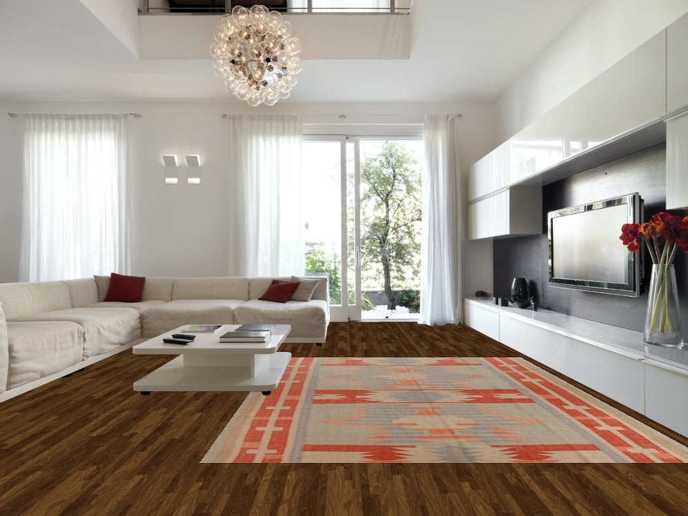 Vegetable Dye Modern Jute Kilim Turkish Area Rug 10x13