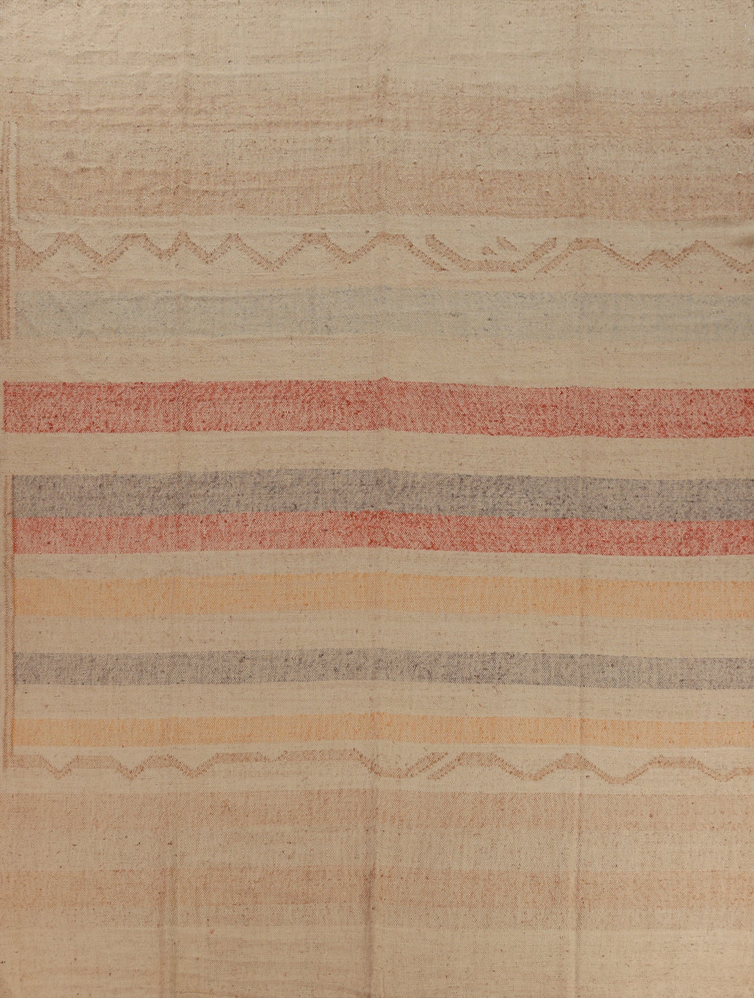 Flat Weave Striped Kilim Turkish Large Rug 11x13