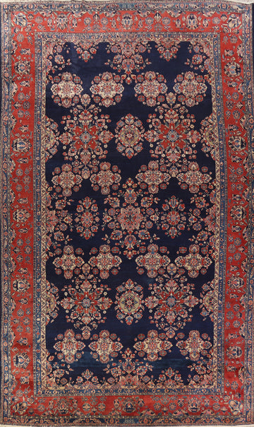 Antique Vegetable Dye Sarouk Mohajeran Persian Large Rug 11x19