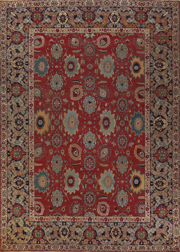 Pre-1900 Vegetable Dye Tabriz Persian Large Rug 10x14