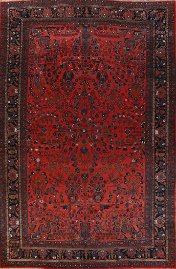 Vegetable Dye Wool Bibikabad Persian Large Rug 12x17