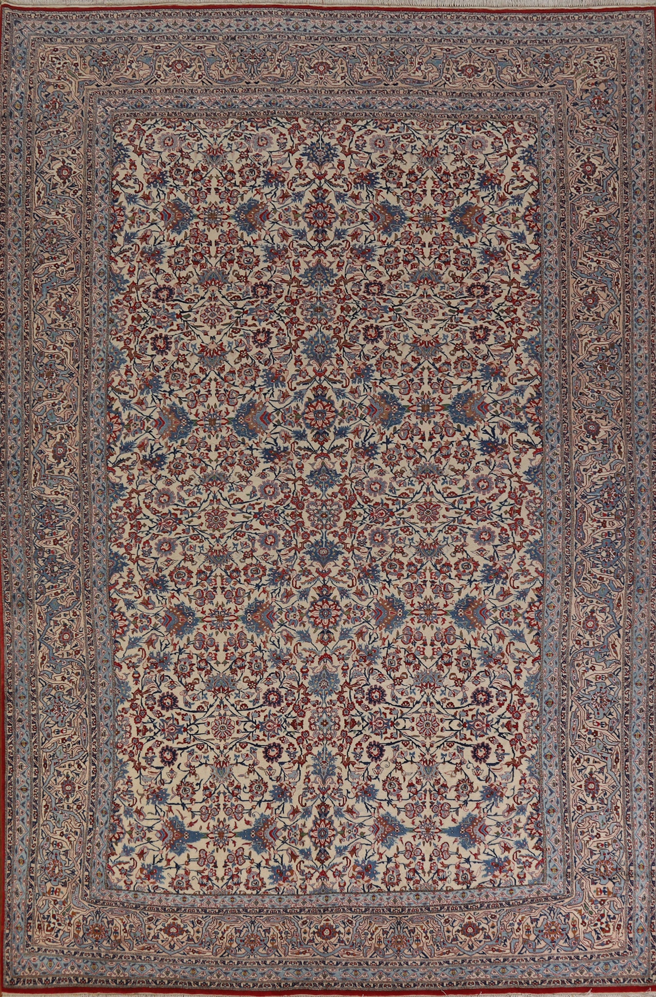 Antique Vegetable Dye Nain Toodeshk Persian Area Rug 7x11
